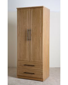 Mya Oak  2'6 Two Drawer Wardrobe