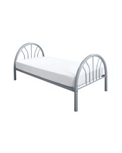 Elegant Silver / White Metal Bed (3')