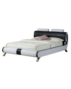 Savoy PU Leather Bed Black / White  - (4'6)