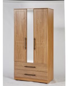 Mya Oak 3ft 2 Drawer Mirrored Robe