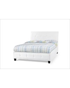 Catania Faux Leather Bed (Black / White) (4'6'')