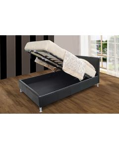 Kenneth PU Leather Storage Bed Black / Brown  - (5')