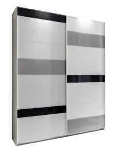 Mondrian - White/Grey/Black 270cm Sliding Door Wardrobe