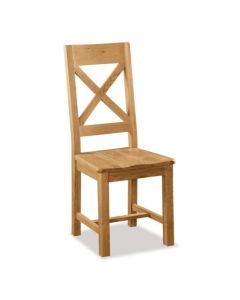Salisbury Cross Back Chair with Wooden Seat